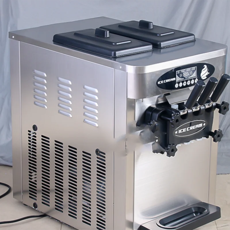 Hot Selling Small Tabletop Soft Ice Cream Maker 2+1 Flavors Ice Cream Machine Price