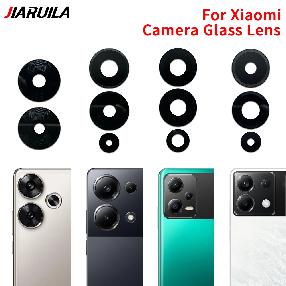 Ottimo vetro per fotocamera per Xiaomi Poco F6 M6 5G M6 Pro X5 X6 Pro obiettivo in vetro per fotocamera posteriore con adesivo per colla