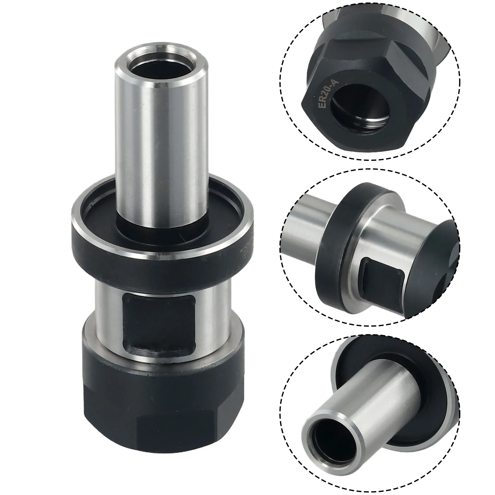 3/4 ER25 1.38 for tts Tool Holder Collet Durability For Tomrach Metalworking Overall Length 2.68inch Practical Silver