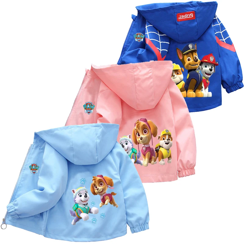 PAW Patrol Hooded Jackets Girls Boys 2024 Spring Autumn Sports Coats 1-10 Years Children Cartoon Outerwear Kids Casual Clothes