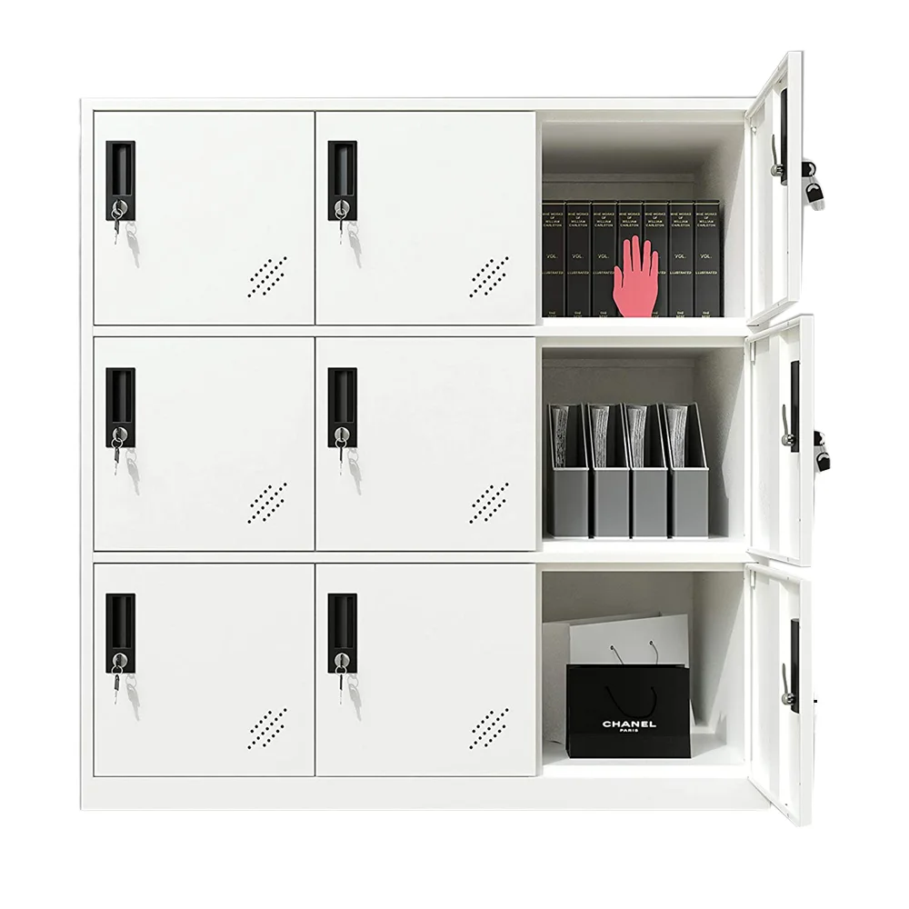 White Steel Storage Lockers Commercial Modern Metal for Home Workshop & Warehouse (US, CA, UK, ES, IT, FR, DE FREE SHIPPING)