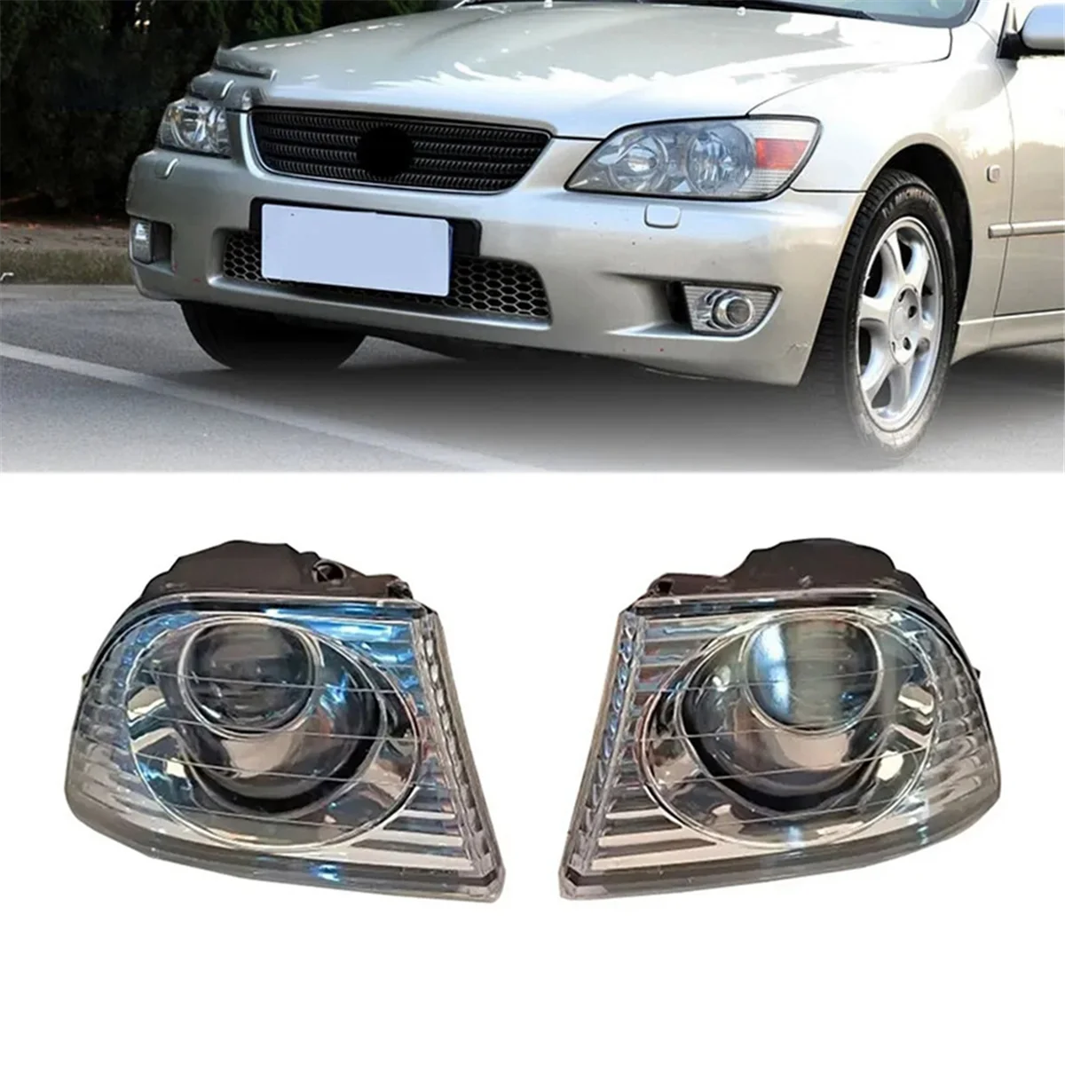 Car Lights for Alteza for IS200 IS300 1998-2005 Car Bumper Reflector Lamp Front Grille Driving Fog Light NO Bulb