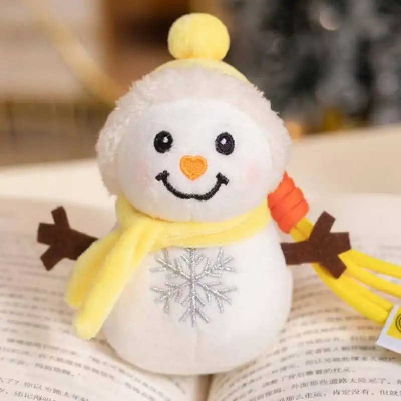 Porte-clés pendentif sac à dos bonhomme de neige, jouet en peluche Kawaii, poupée de dessin animé, cadeau mignon pour petite amie, anniversaire, noël, dernière collection