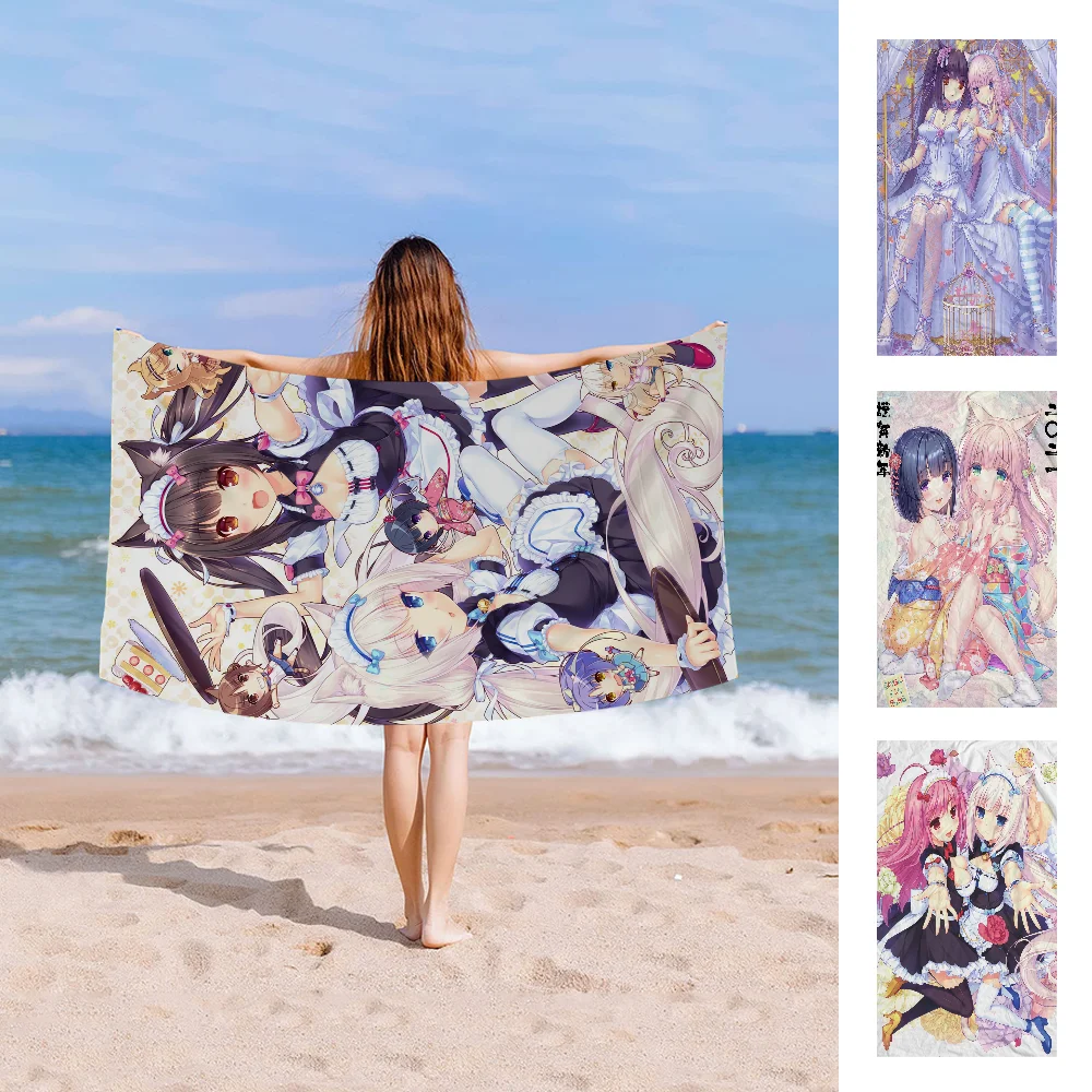 Anime Nekopara Beach Towel For Kids Personalized Bath Towel Pool Towel Vacation Gift Picnic Towel Party Gift