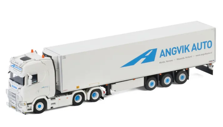 Alloy Model 1:50 Scale Sca-nia CS20H 6X2 Tractor,Refrigerated Cold Chain Container Delivery Truck Diecast Toy Model 01-3033Z