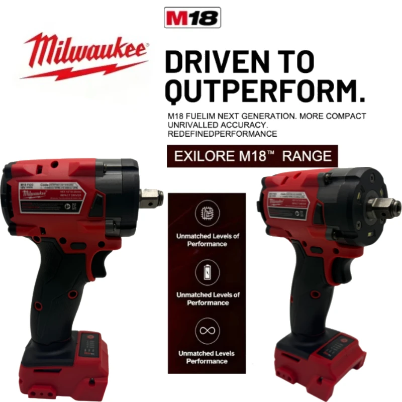 

Original Milwaukee FIW212 M18 18V Cordless Impact Wrench 339Nm Bolt Removal Control 4 Speed Industrial Wrench