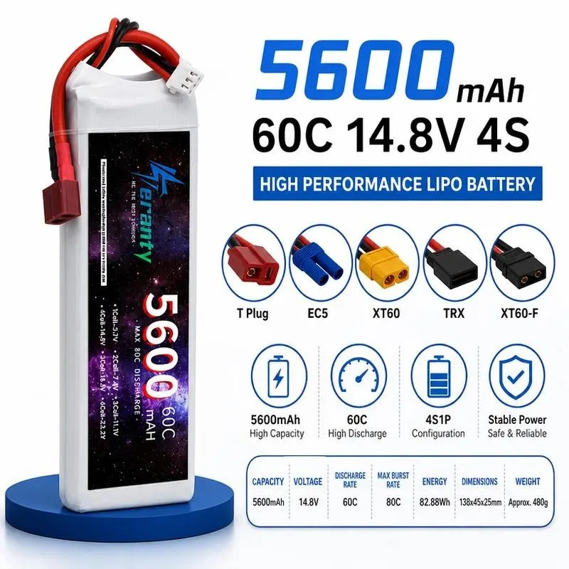 for Model Aircraft Quadcopter Toy Remote Control Drone with 5600mAh 7.4V Lithium Battery Core 60C High Magnification