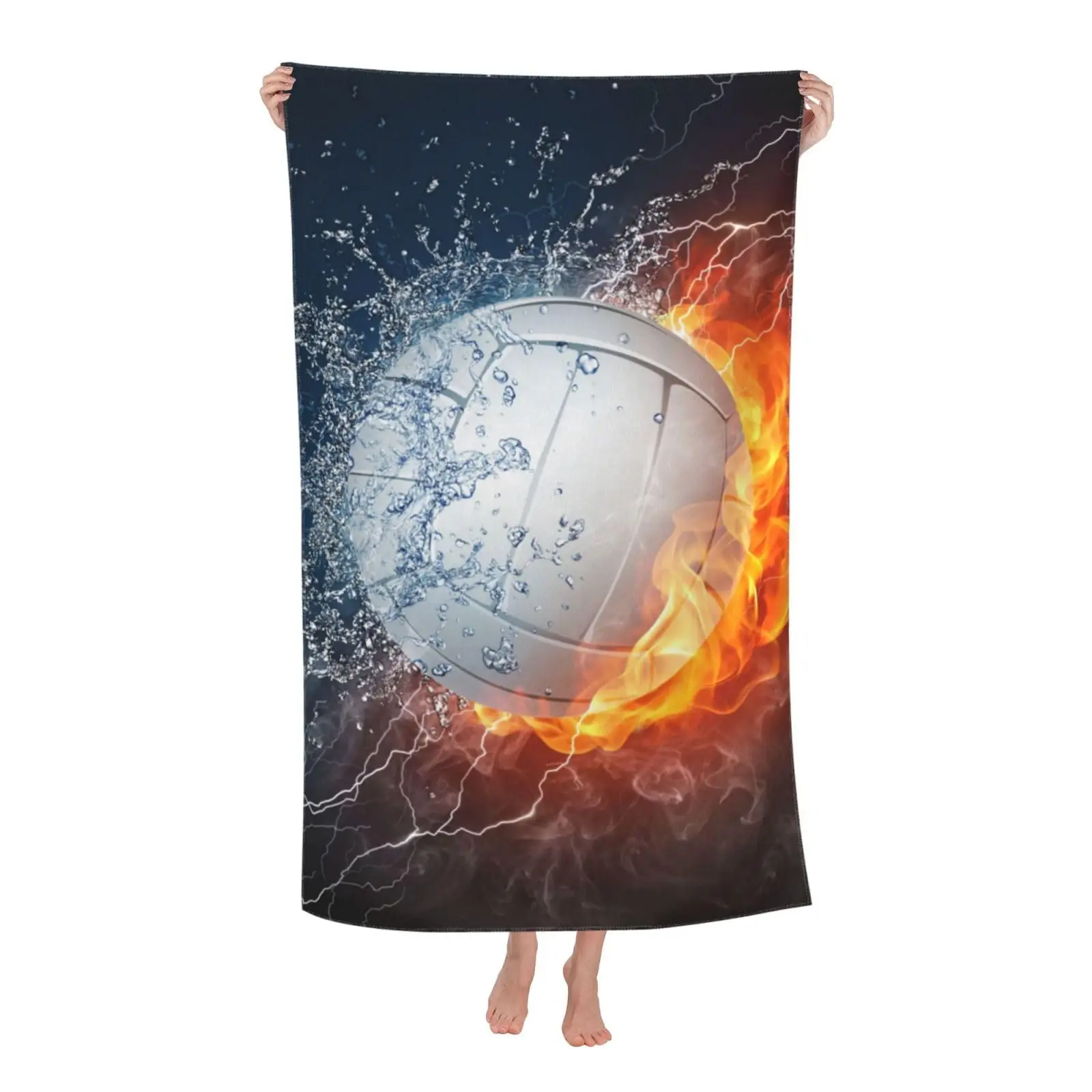 Volleyball Beach Towel Microfiber Quick Dry Ball Sports Bath Towel for Men Boys Gift Swimming Pool Camping Travel Picnic Sport