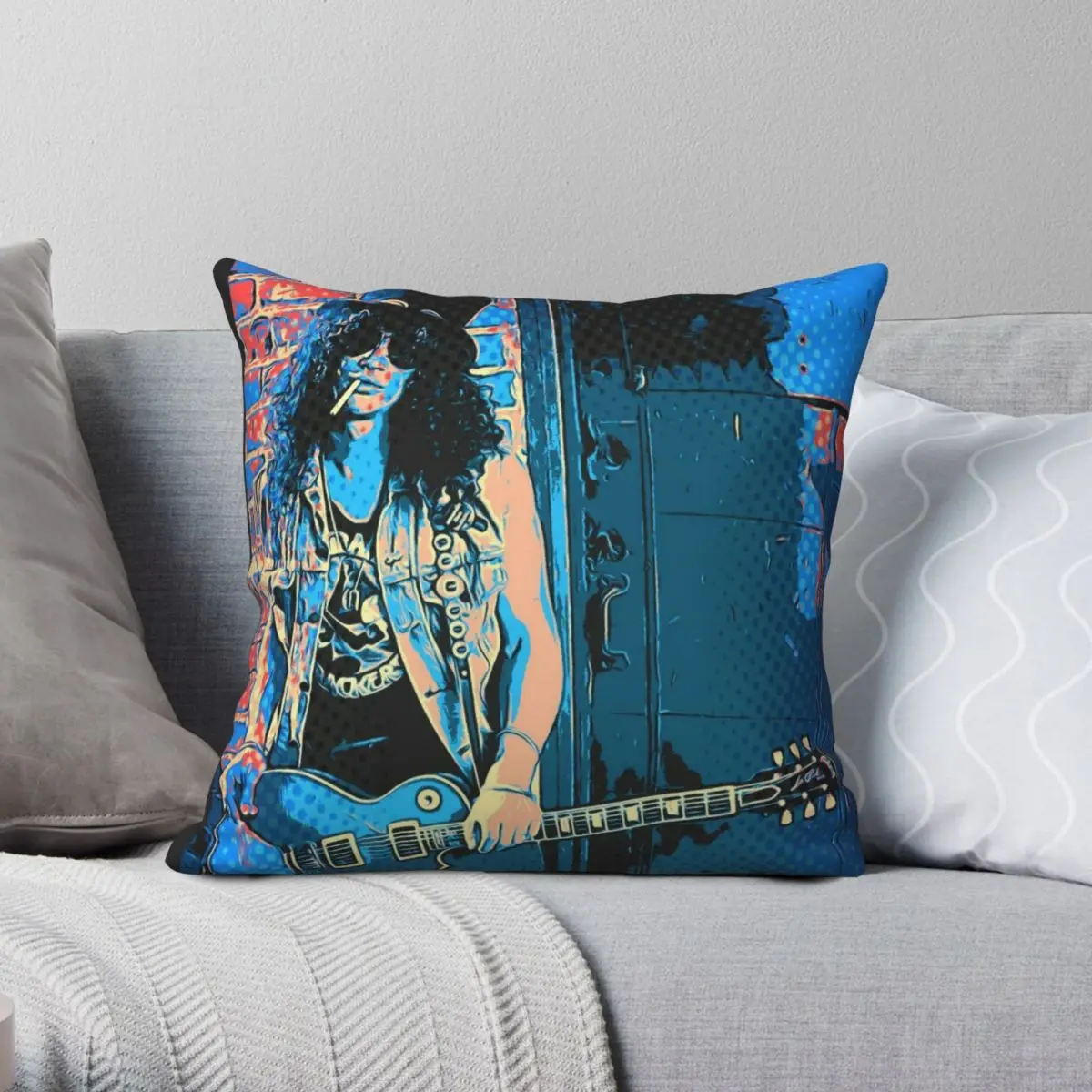 Slash Pop Art Square Pillowcase Polyester Linen Velvet Creative Zip Decorative Pillow Case Home Cushion Cover