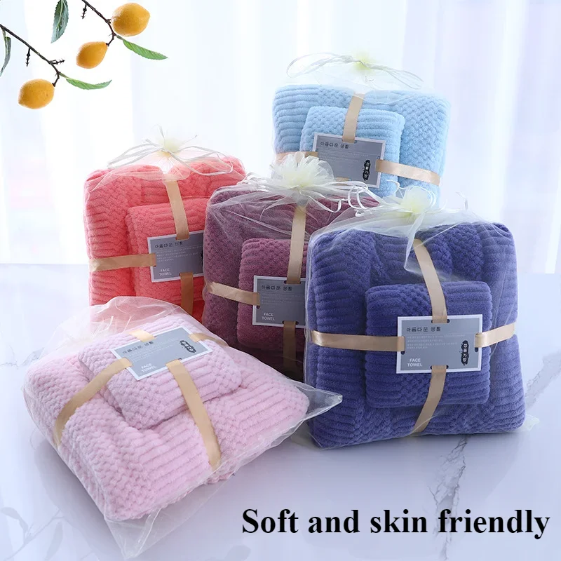 Coral Fleece Absorbent Hair Swimming Face Hand Bath Towel Sets Microfibre Towels Bathroom Towels Microfiber Towel Set Bath Towel
