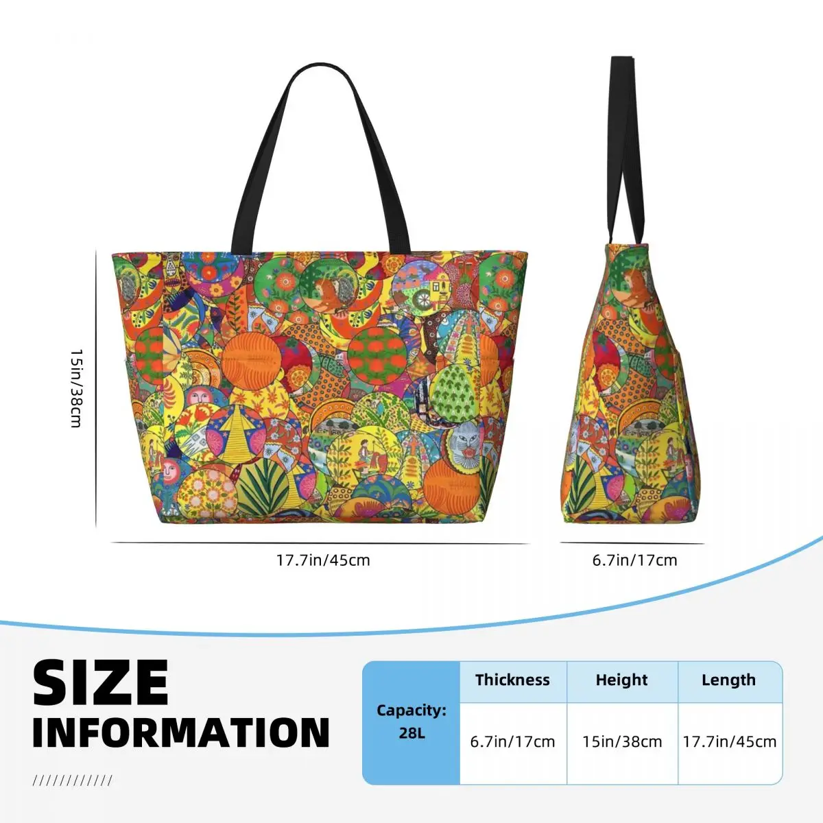 Un'altra borsa da viaggio da spiaggia con collage Pryimachenko, borsa tote moderna borsa a tracolla quotidiana per adulti modello multi-stile