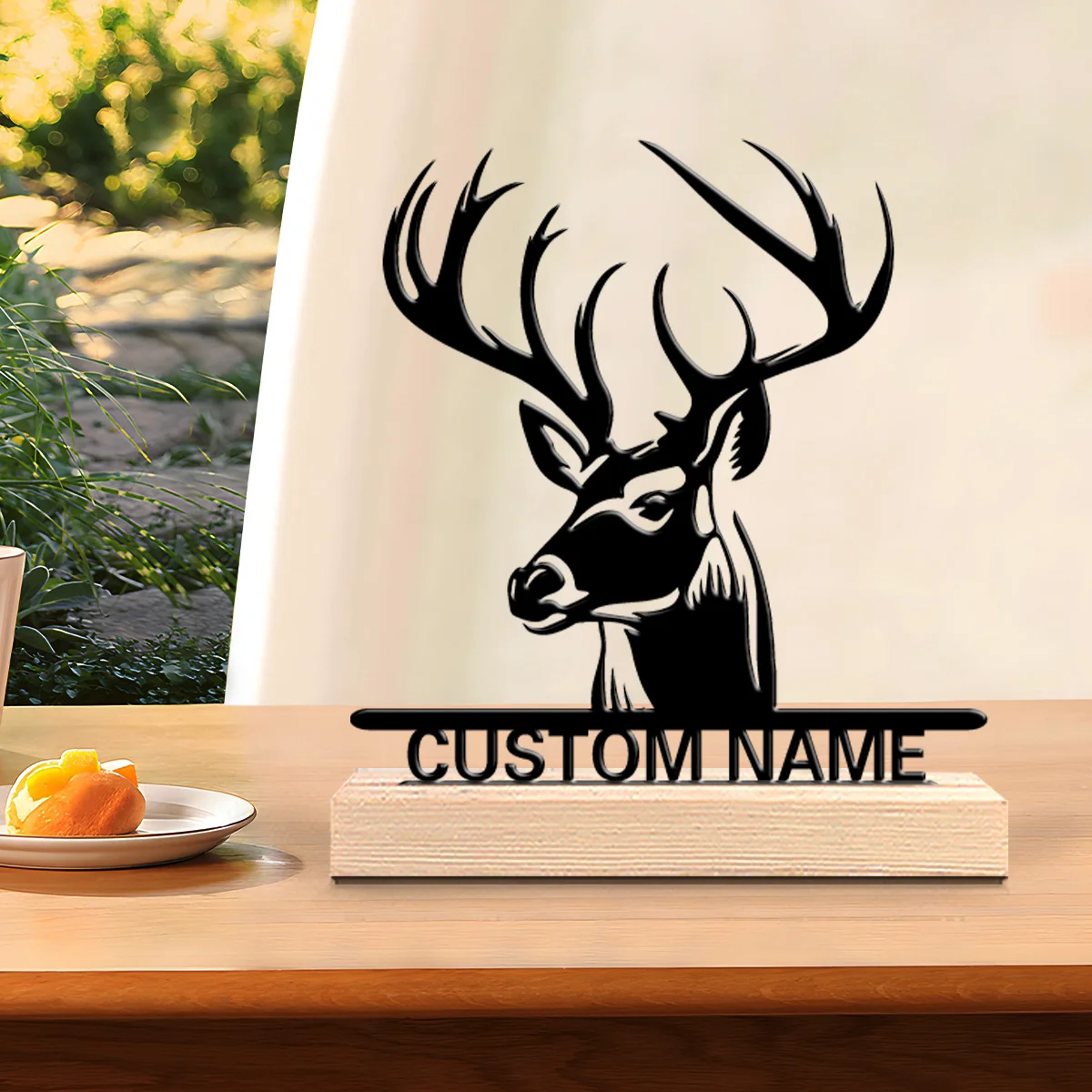 1pc Interesting Desktop Metal Statues Custom Content With Wooden Base Desktop Decorations in Bedrooms,Study Rooms,and Offices