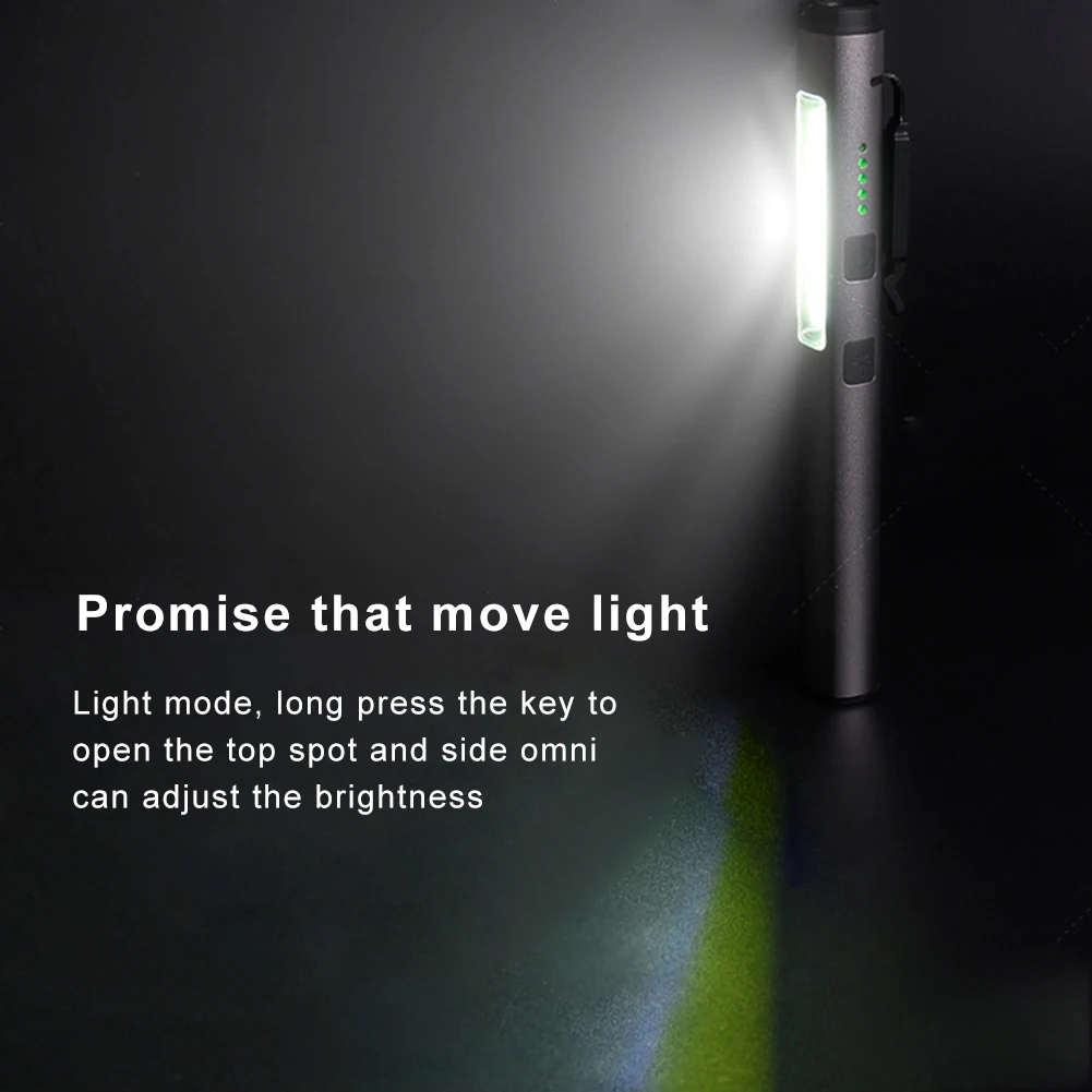 LED UV Magnetic Working Flashlight USB Recharge Emergency Torch Super Bright Outdoor Camping Lamp COB Pen Flashlamp Lantern