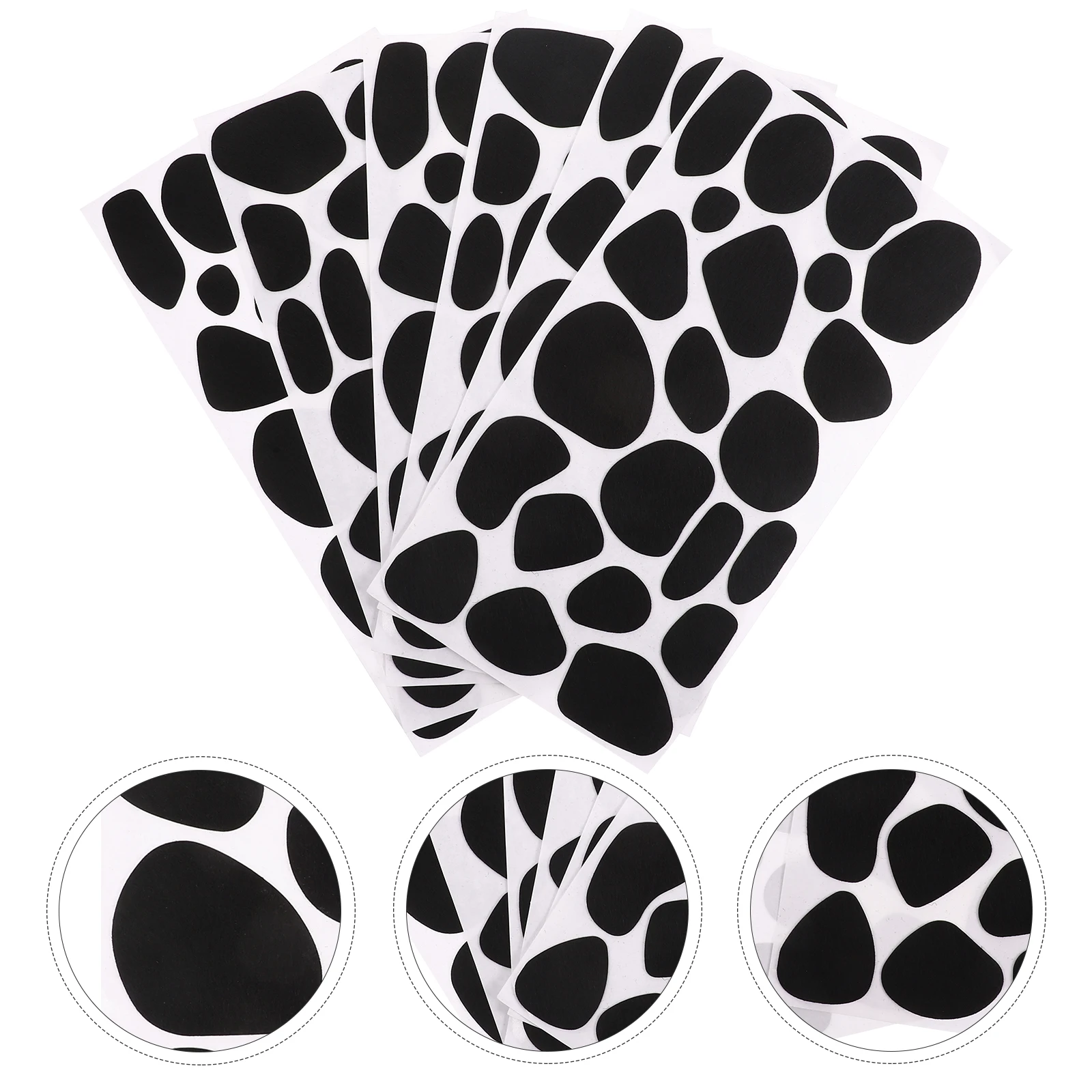 6 Sheets Of Creative Design Cow Felt Stickers Black Felt Decals DIY Children Toys Wall Clothes DIY Stickers Fashionable