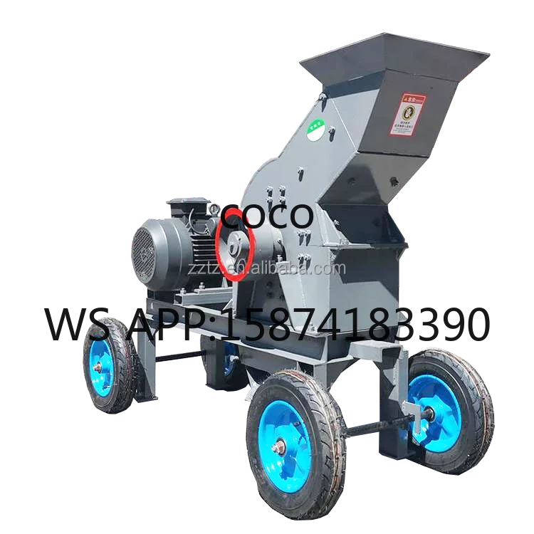 Tianze Portable Mobile Mini Diesel Crusher Glass Bottle to Sand Stone Grinder Tire Crushing Machine