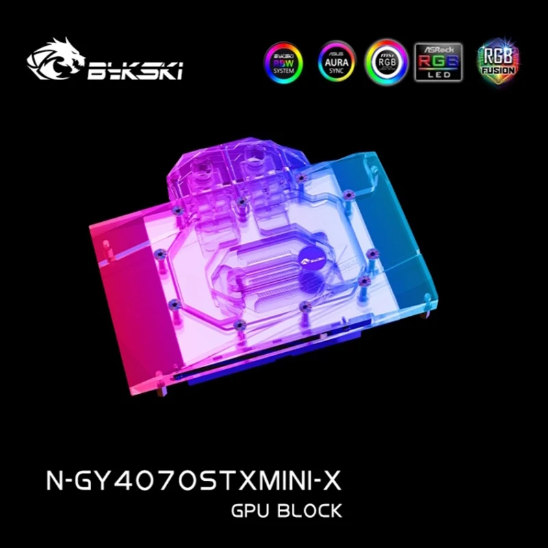 Bykski N-GY4070STXMINI-X Blocco GPU per Gainward GeForce RTX 4070 SUPER MINI Scheda video Design a copertura totale/ Prevenire la corrosione
