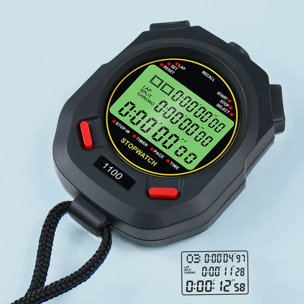 Handheld Pocket Stopwatch Professional Digital Sport Stopwatch Large Screen LCD Chronometer Timer Stop Watch Timer Tool