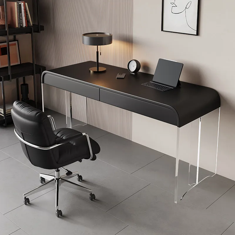 Escritorio italiano de lujo para ordenador, diseño minimalista, escritorio flotante de acrílico para oficina, mesa de tocador, muebles de estudio 2 en 1, escritorio FYDD