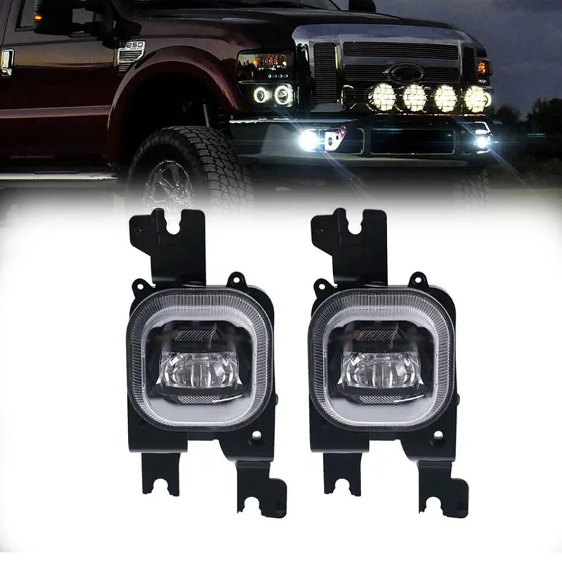 

For Ford F-250 F-350 F-450 Super Duty 2008 2009 2010 LED Fog Lights DRL Amber Turn Signal Driving Lamp