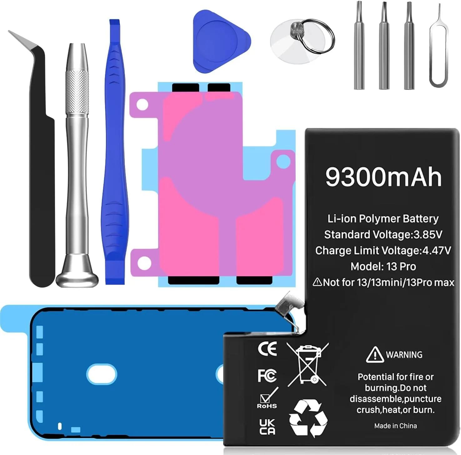 Bateria do telefone de alta capacidade para Apple, iPhone SE 2, 4, 5S, 6, 6S, 6P, 6SP, 7, 8 Plus, X, Xr, XS Max, 11, 12, 13 Pro, Ferramentas