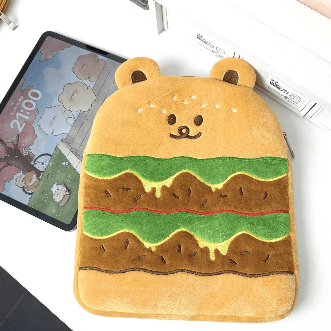 Ins Cute Little Bear Hamburger Custodia per laptop da 11 pollici Bella custodia per IPad MacBook HP ASUS Custodia antiurto Borse per computer