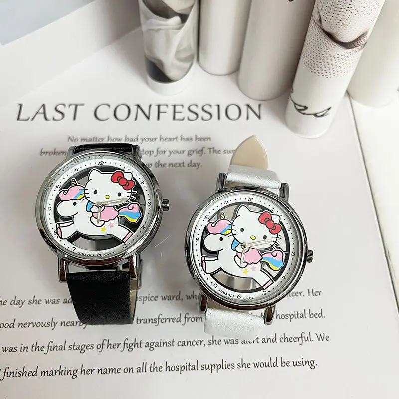 Wholesale animation peripherals Hello Kitty luminous high-value fashion new student niche watch