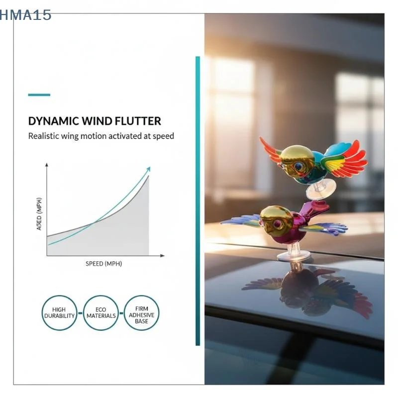 【YA】Flying Bird Car Ornament 1/2 Pack Automatic Bright Color Exterior Auto Decor Gift for Driving Lovers