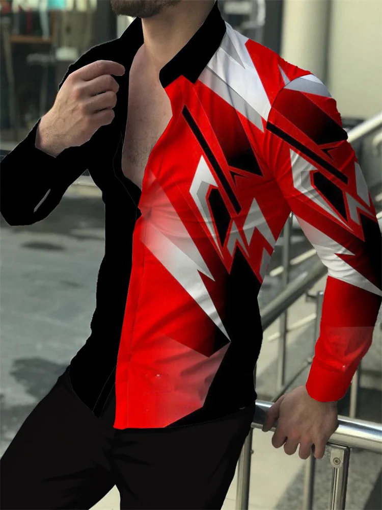 Csa de Manga Larga Floral Entallada para Hombre, Csa Informal Transpirable de Poliéster, ular entre los Jóvenes, par...