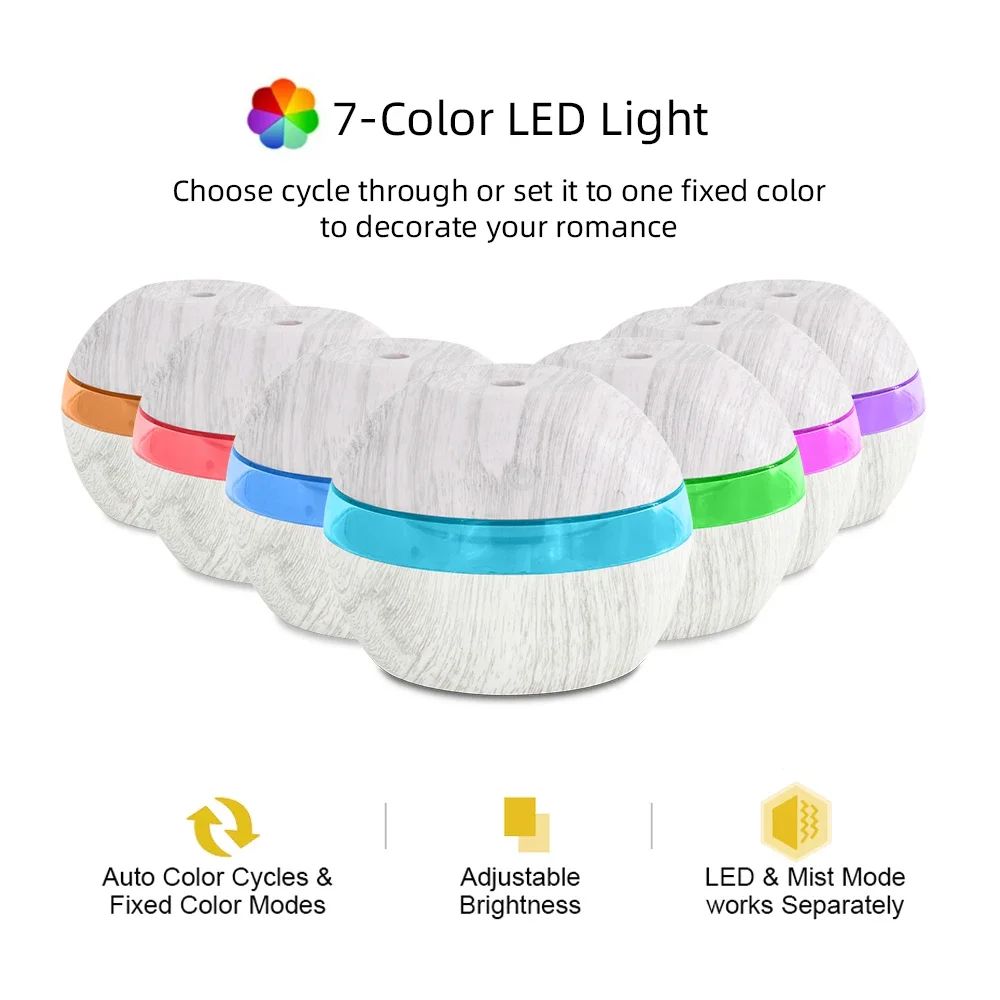 300ml Ultrasonic Humidifier  Aromatherapy  Smart Touch Control & RGB LED Lighting