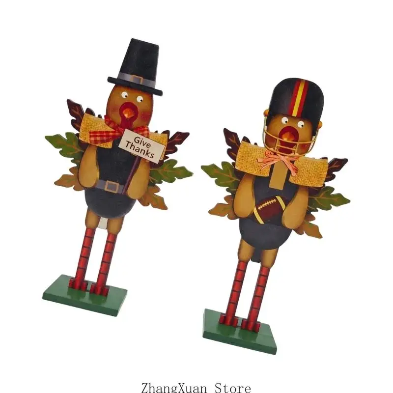 Halloween-Thanksgiving-Holzfiguren-Akzent, 25 großes Regalstück für den Innenbereich für Herbsteingang und Flurtisch, 3 x – Detail 4