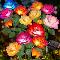 Wedding Solar Lights Outdoor Decorative Solar Garden Lights Rose Flower Lawn Lamp for Yard Patio Garden Decor Flowers