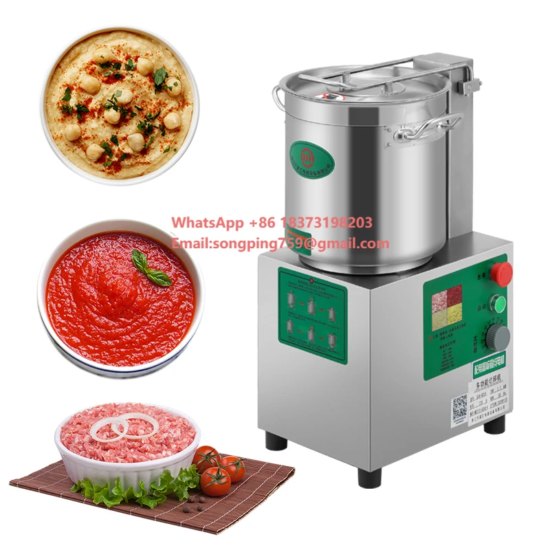 GOOPIKK 6/12/17/21L Lebensmittelqualität Edelstahl Küchenmaschine Zerkleinerer Fleischschneider Mixer 110V Veganer Hummus-Schneider für Getreide Nüsse