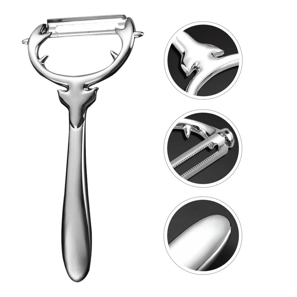 

1pc Vegetable Peeler Zinc Alloy Serrated Blade Ergonomic Handle Mirror Polished Easy Clean Kitchen Gadget For Fruits