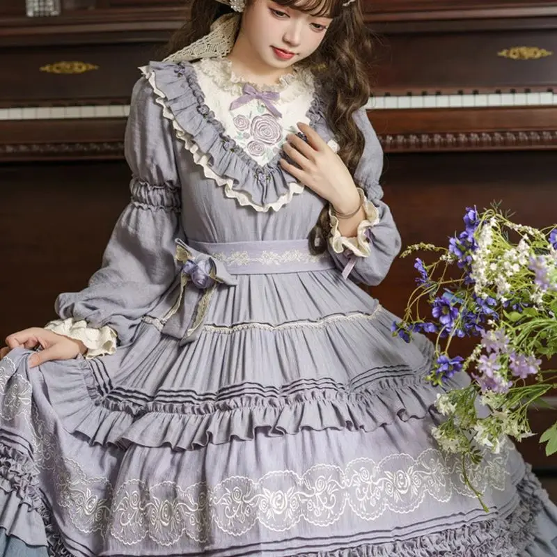 Japanisches viktorianisches Lolita JSK Kleid Mädchen Halloween Cosplay Katzenohren Kapuzenumhang Trägerkleid Gothic Damenmode Kawaii Kleider