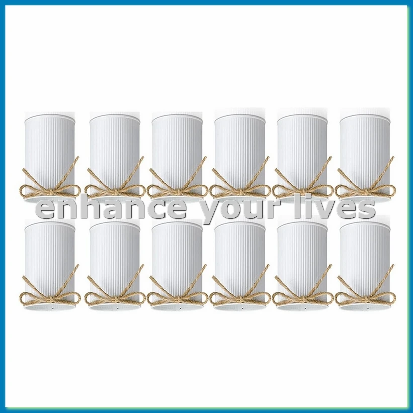 

12Pcs Farmhouse Vase Decor Vintage Flower Vase with Twine Bow Metal Vases for Flowers Rustic Vase for Table Centerpiece-AT48