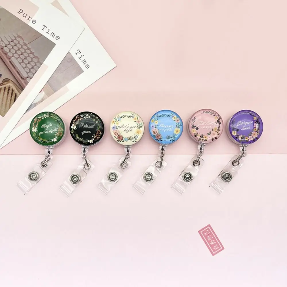 

Stretchable Badge Clip Fall-proof Wreath Retractable Badge Reel Chest Card Work Card Clip Nurse Badge Holder Office Supplies