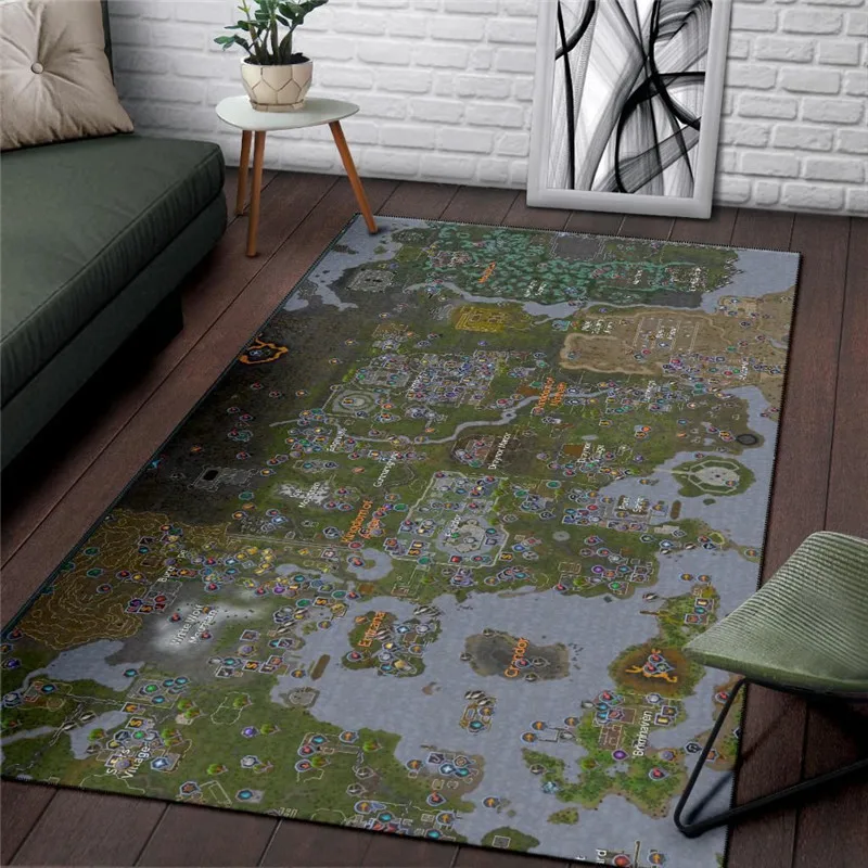 

Game Map Area Rug 3D Printed Carpet Mat for Living Room Doormat Flannel Print Bedroom Non-slip Floor Rug 01