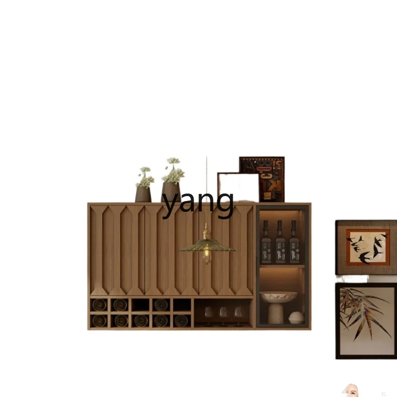 

YJQ solid wood retro wind wall-mounted storage locker living room home kitchen wall cabinet wall storage