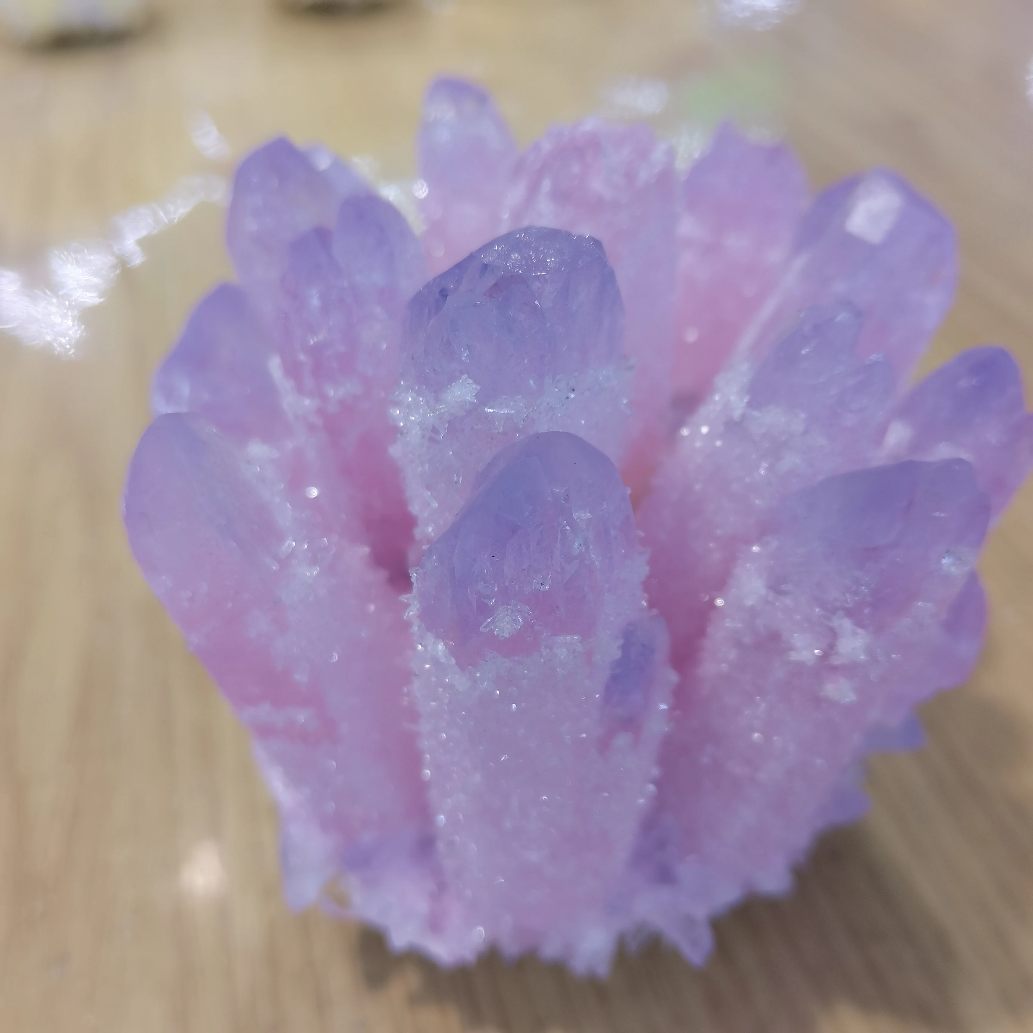 Novo!! Belo fantasma rosa Quartz Crystal Cluster Healing Specimen 1pcs