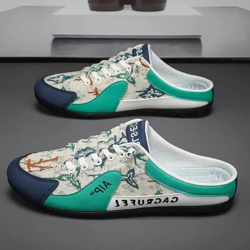 Men's Backless Slip-On Casual Shoes for Outdoor and Office Spring Autumn Easy Wear Lazy Slippers