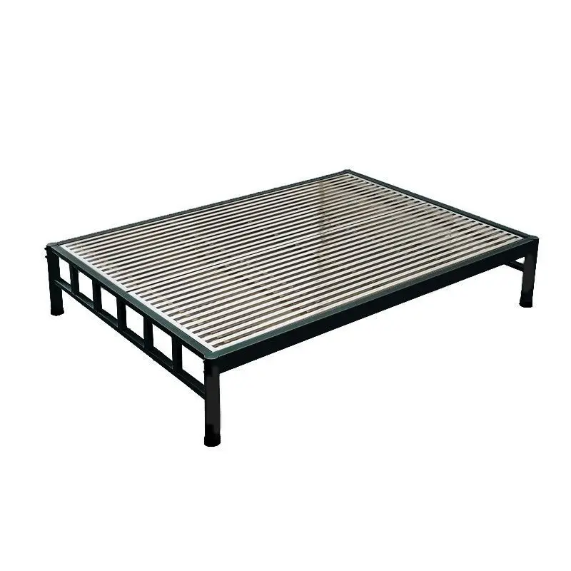 Stainless steel bed tatami floor-to-ceiling bed frame thickened double child rental house single bed