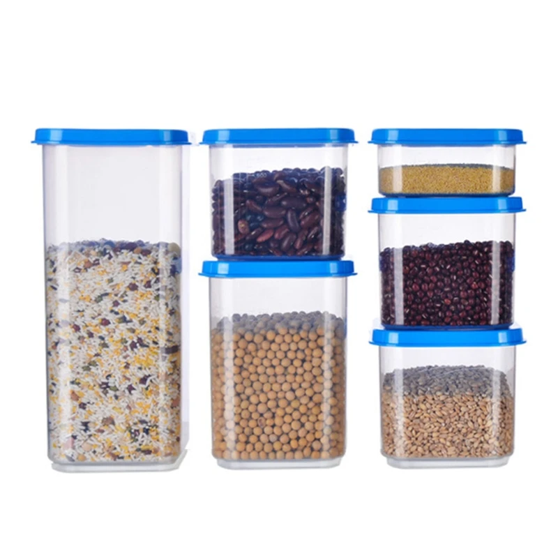 Plastic Storage Container Set Durable Strong Large Capacity Transparent Can for Cereals Rice Red shipping