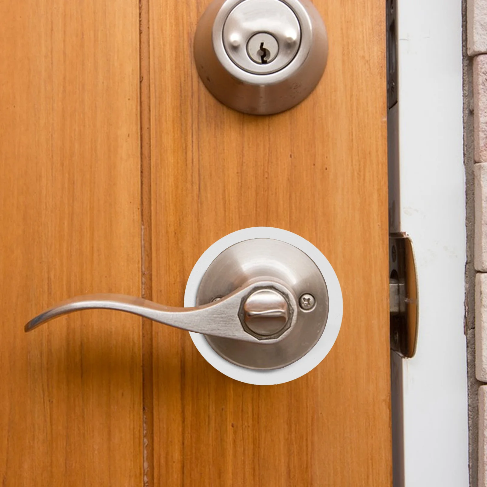 

1pcs Stainless Steel Door Reinforcement Plate For Door Knob Repair Heavy Duty Fixing Cover Durable Hole Filler Plate For Home