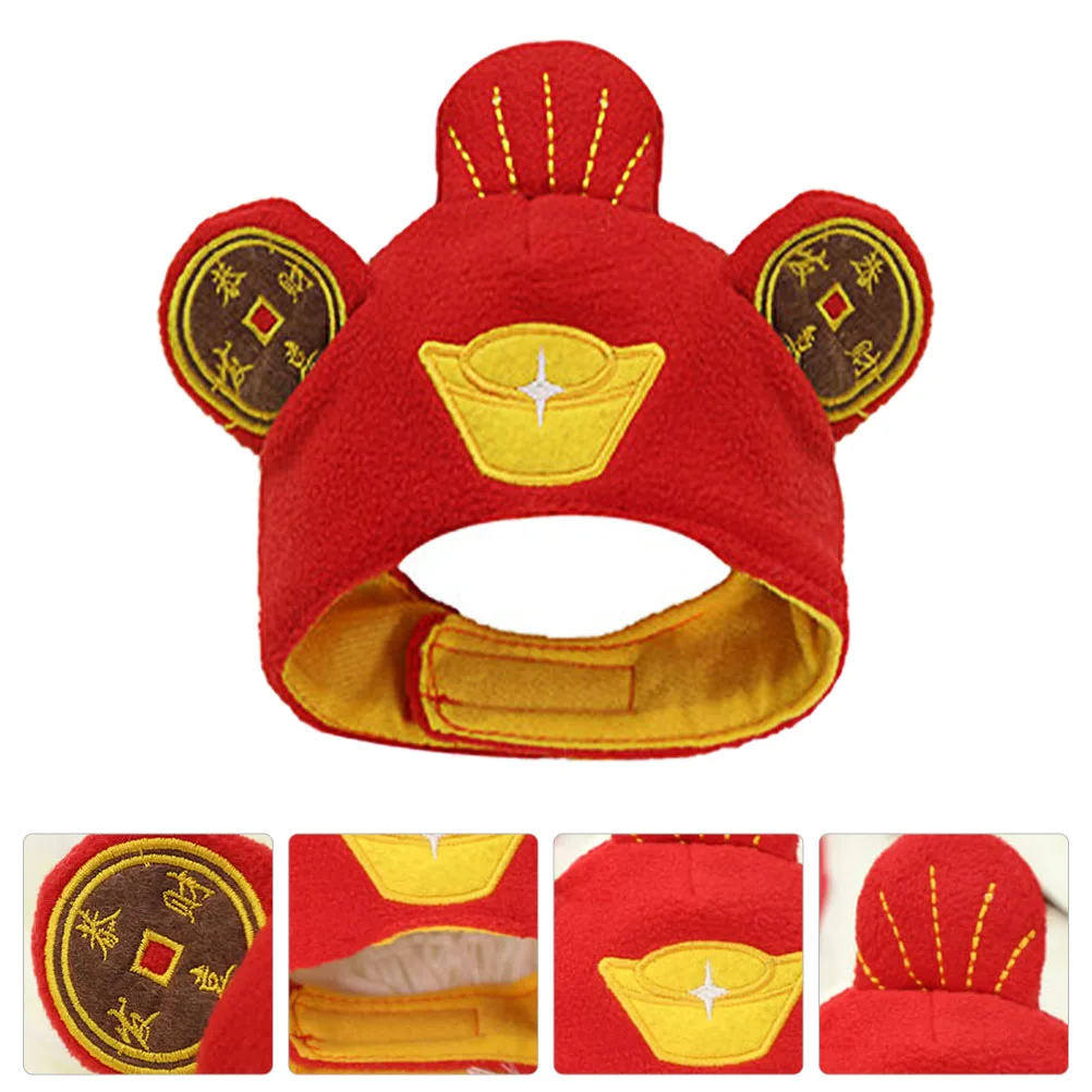 

Pet Hat Felt Accessory Decorative Hood Cap Photo Prop Year of Ox Party Supplies Lightweight Warm Pet Accessories Dog Hats