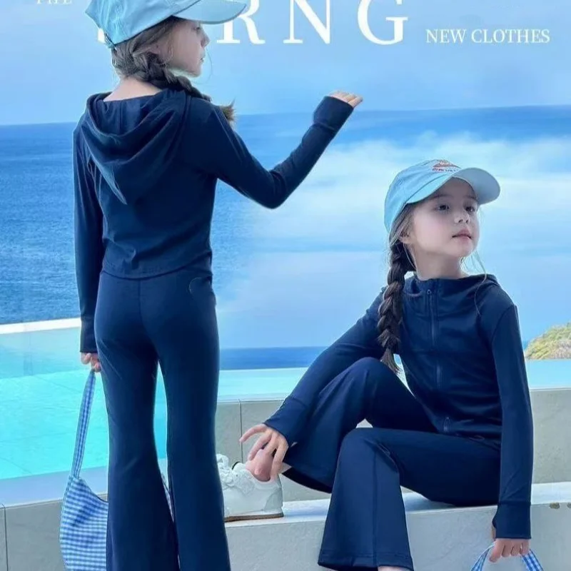 

Girls' Kit 2025 Spring New Children's Ulu Peach High Elastic Slim Yoga Suit Quick-drying Suit 100-150cm