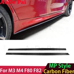 MP Style Carbon Fiber Bumper Extensions Apron Side Skirts for BMW M3 M4 F80 F82 F83 Coupe 2014-2019
