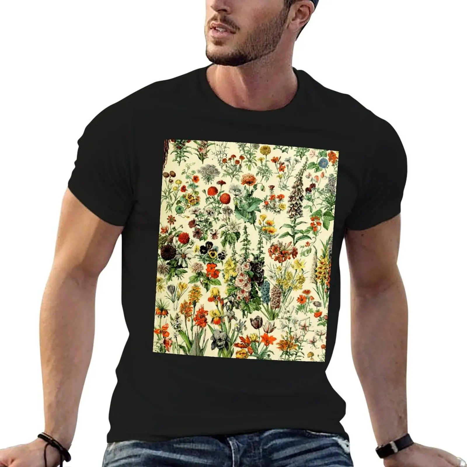 COLORFUL GARDEN FLOWERS Vintage Botanical Drawings T-Shirt hippie clothes new edition mens graphic t-shirts