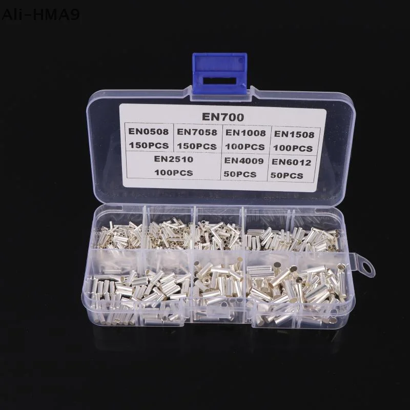 

700Pcs Mix Size Uninsulated Cable Sleeves Bare Terminal Tubular Wire End Ferrules Simple For Wire Connection Pin Crimp