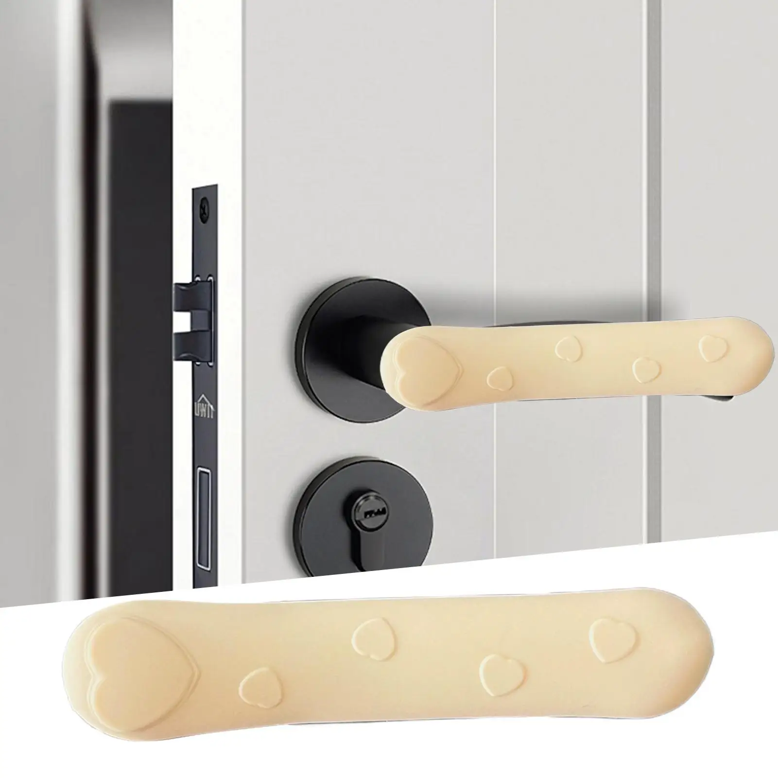 

Cute Silicone Door Knob Cover Anti Collision Heart Pattern Door Handle Glove Anti-static Durable Doorknob Cover Office