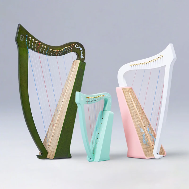 Arpa en miniatura de 15 cuerdas de madera de Paulownia, arpa de 19 cuerdas para adultos y niños principiantes, arpas de Lira, instrumentos profesionales de cuerda